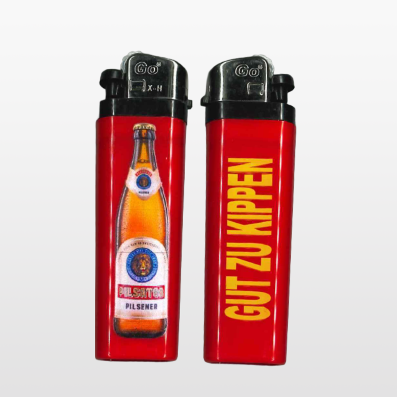 Produktansicht: Pilsator Feuerzeug rot